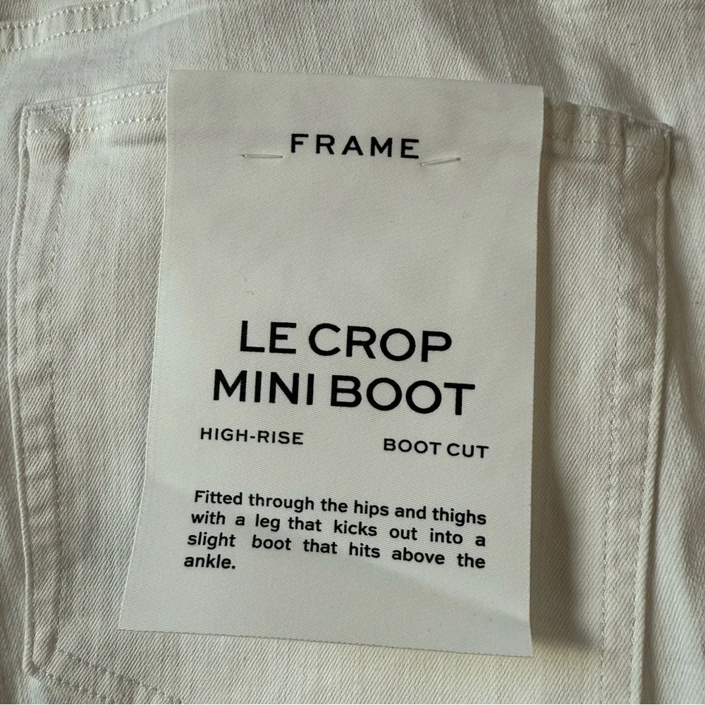 Frame Denim Le Crop Mini Boot Cut Jeans White 32 - Picture 8 of 12